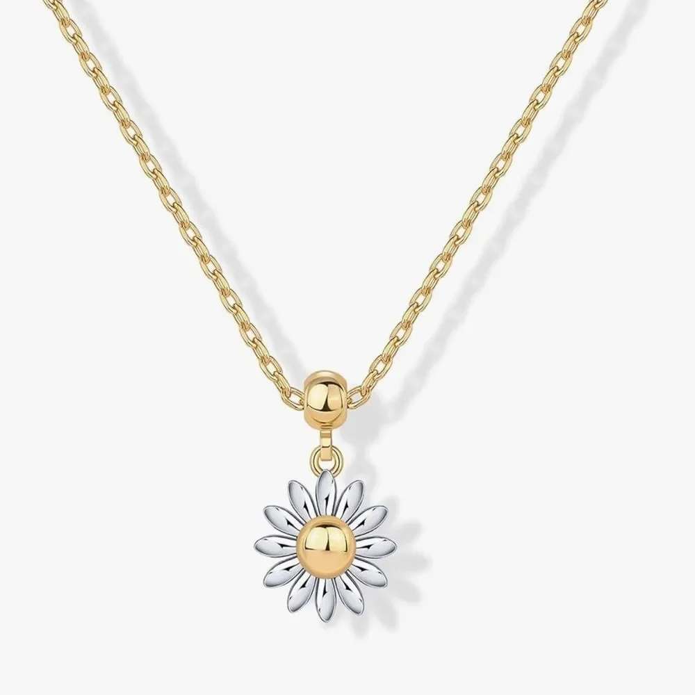 NEW 14K Gold Plated Dainty Necklace with Charm